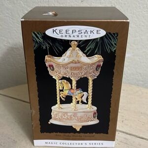 Hallmark Keepsake‎ Ornament Tobin Fraley Holiday Carousel Light Music 1995